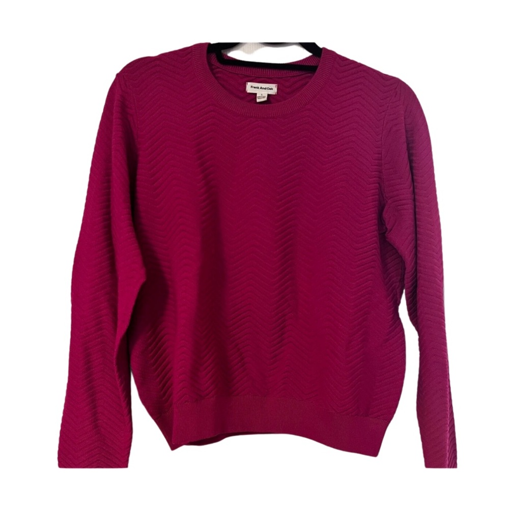 Frank and Oak raspberry pink stretchy sweater